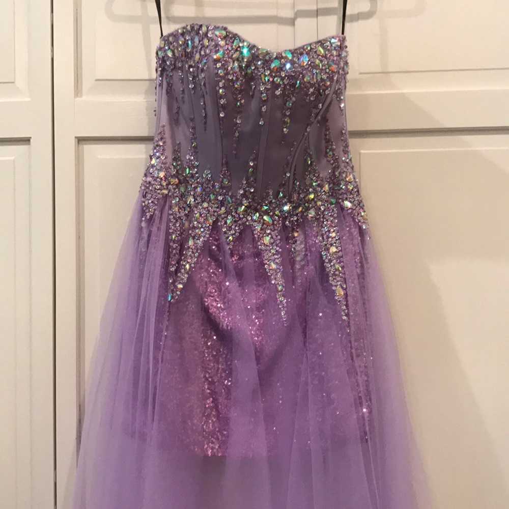 Purple Sequin Formal Gown